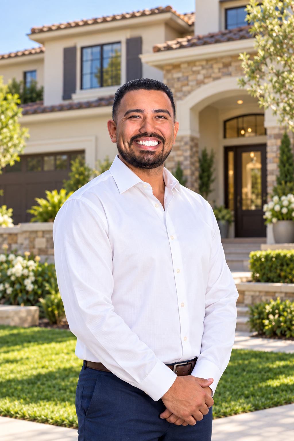 Johnny Estrada, San Gabriel Valley Realtor, in front of a Southern California home